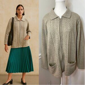 Vintage Alia Knitted Sweater with Zipper L